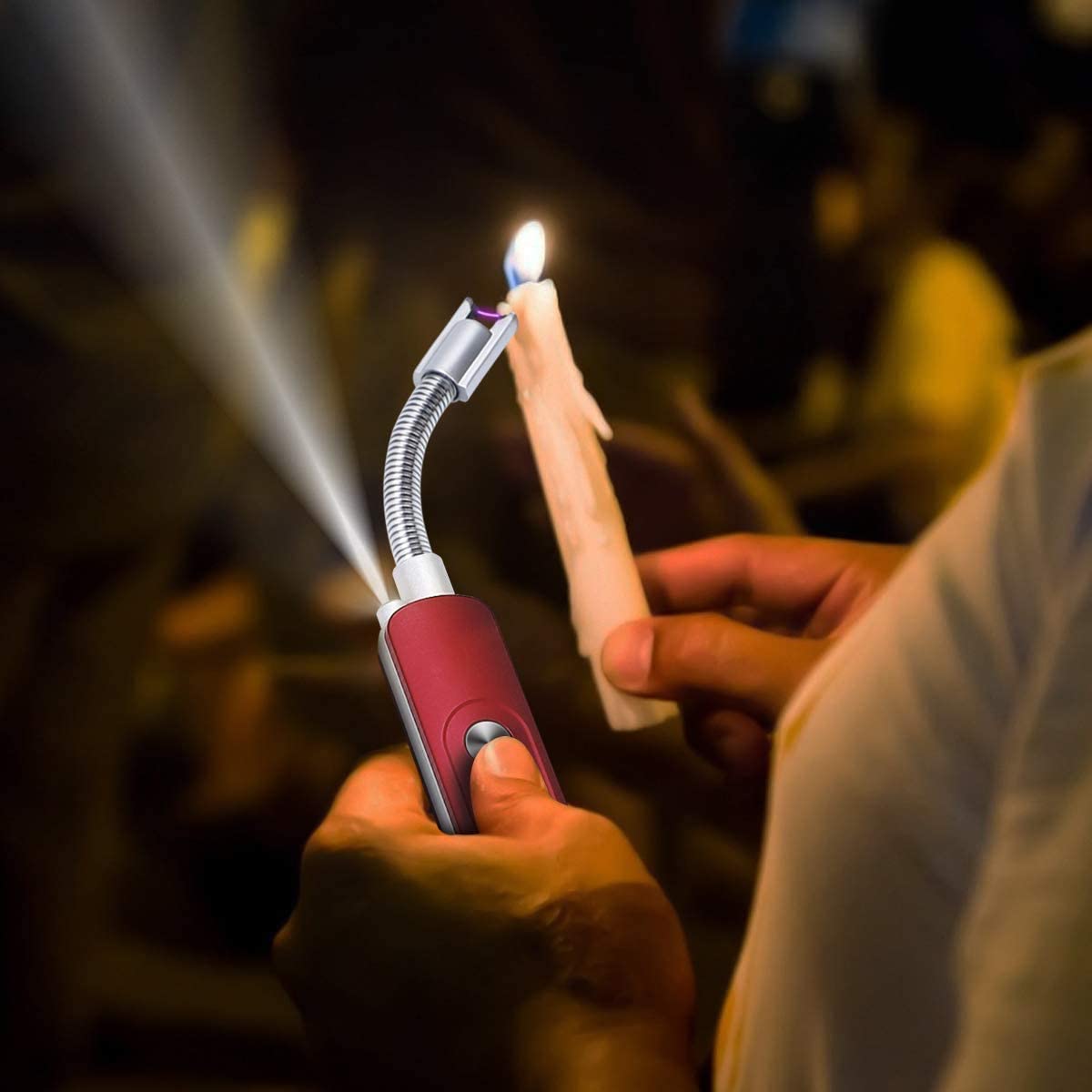 arc lighter with flashlight